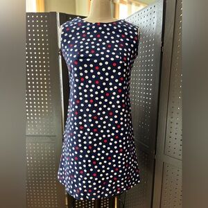 Red, White & Blue Polka Dot Mini Dress